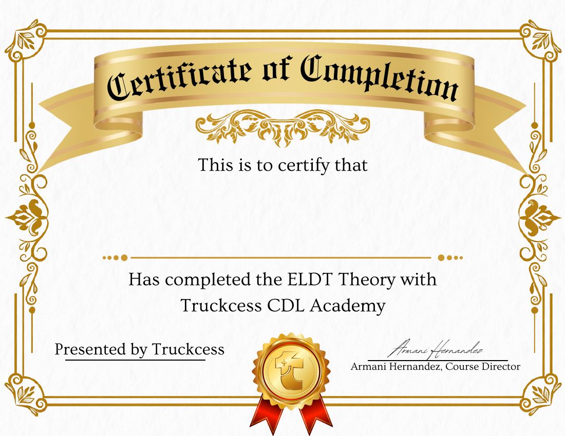 The Truckcess Certificate of Completion